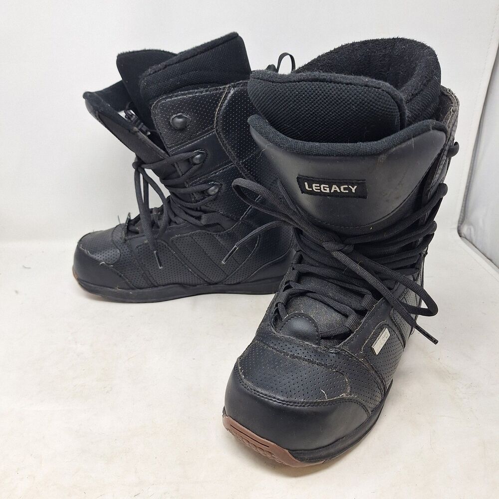 Five Forty Legacy Black Leather Snowboard Boots Winter Sports Outdoor Size 8